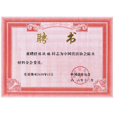 中國消防協(xié)會(huì)防火材料分會(huì)委員